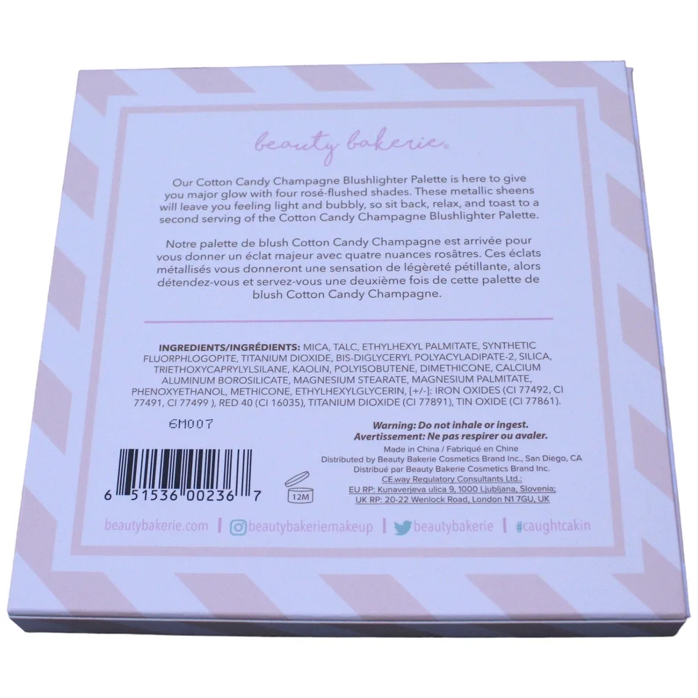 Beauty Bakerie Cotton Candy Champagne Blushlighter Palette 4 Colors